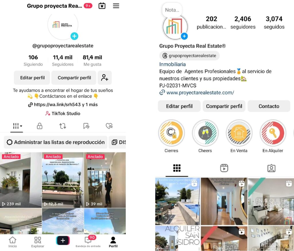 redes sociales de inmobiliaria en lima